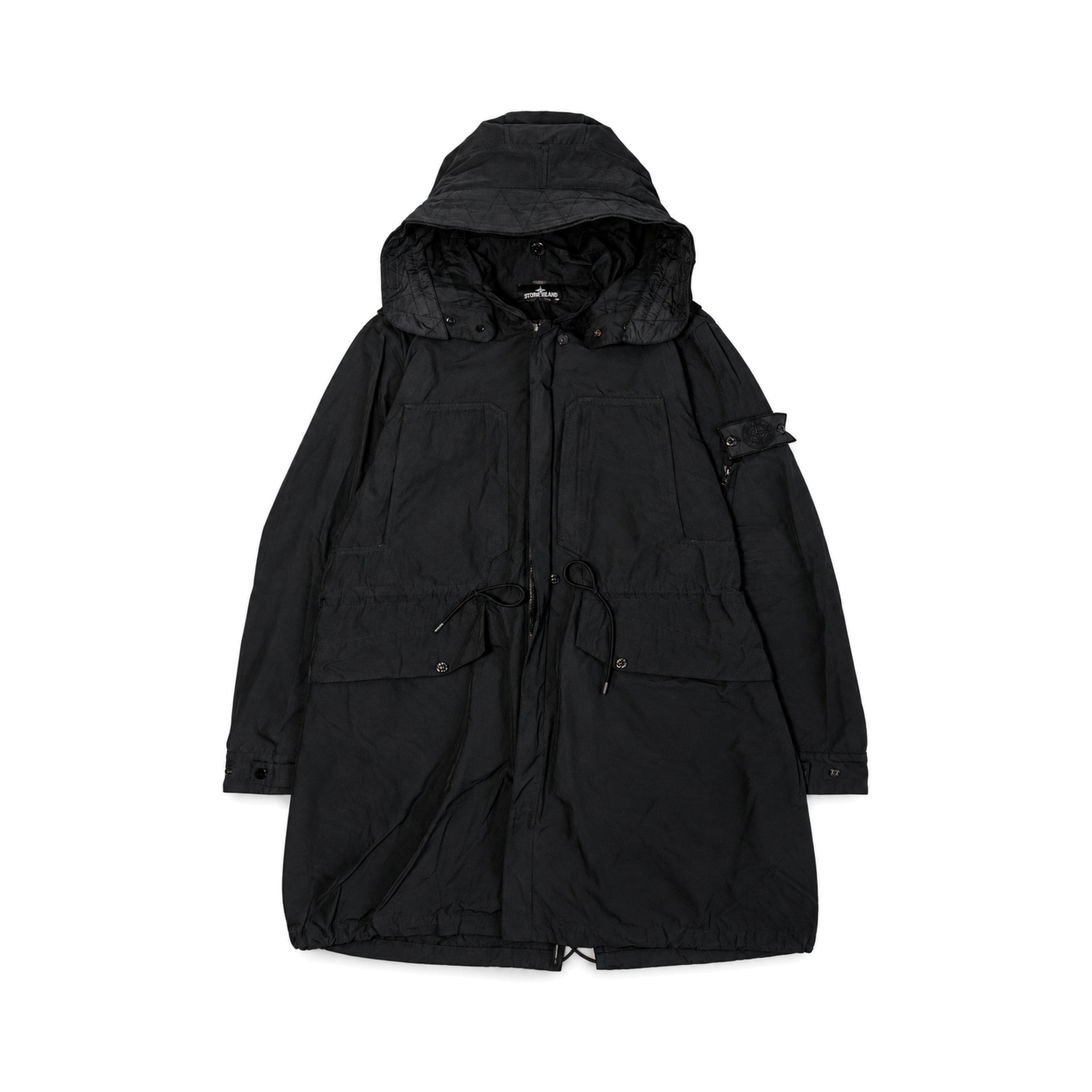 Stone Island Black Hooded Parka front