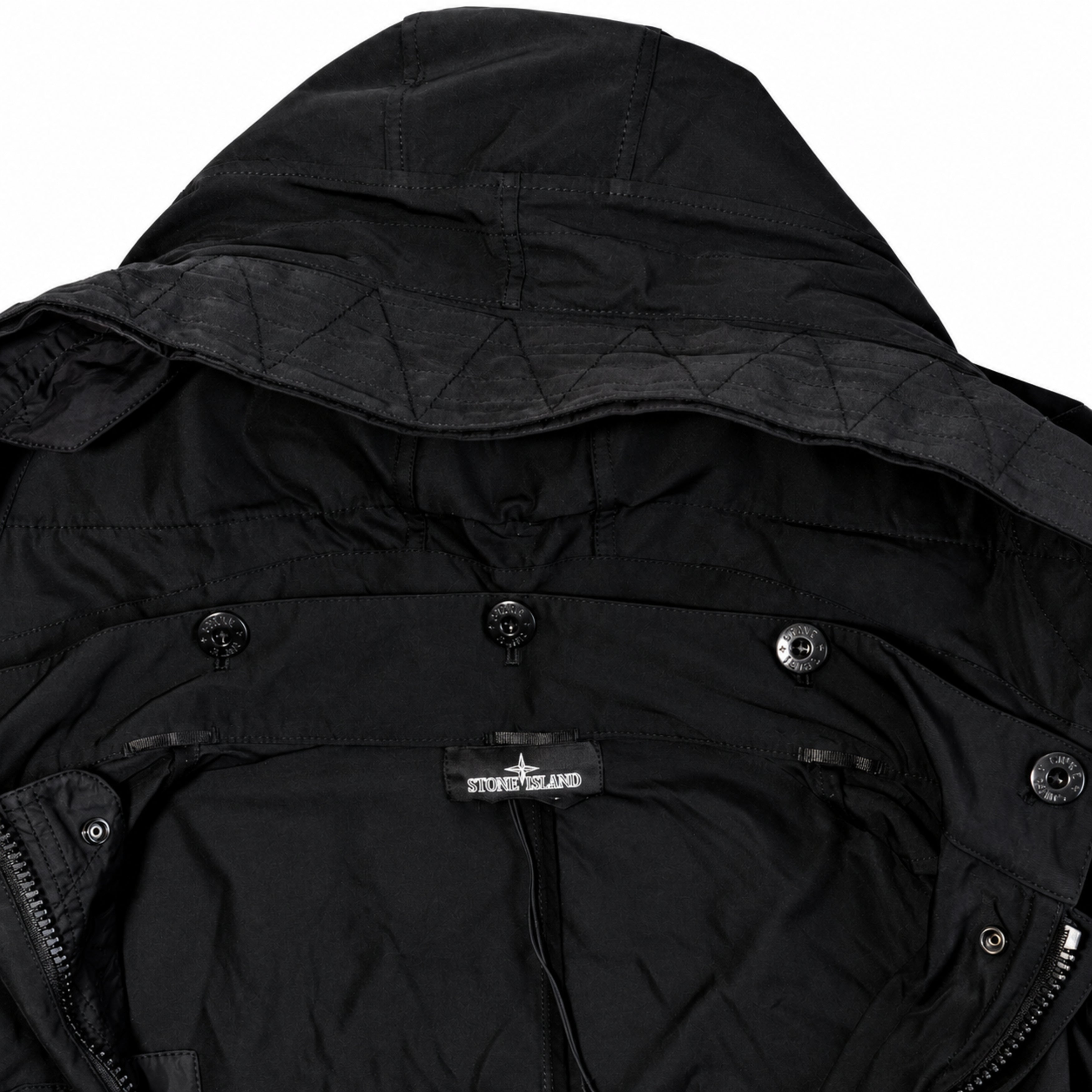 Stone Island Black Hooded Parka label detail 2