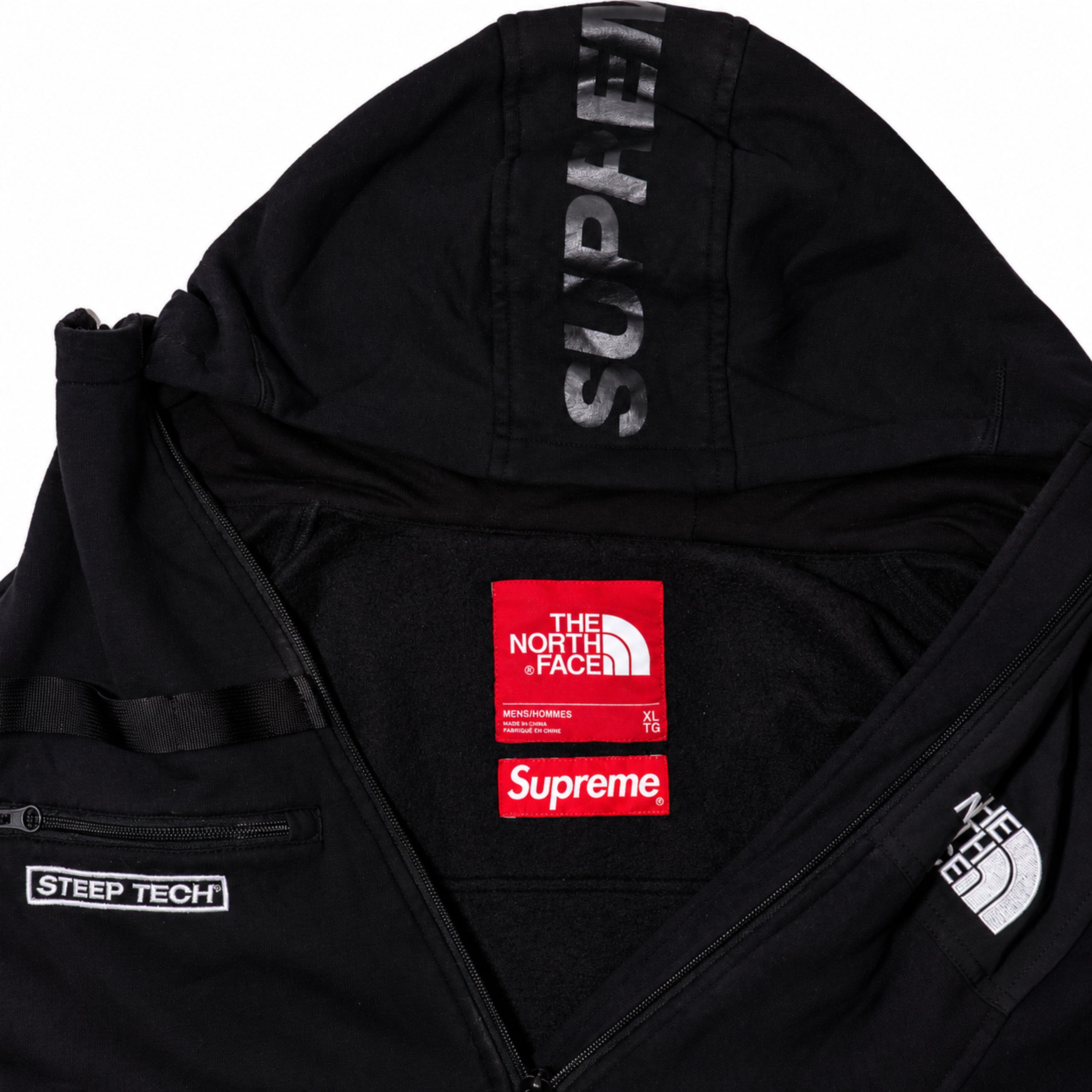 Supreme The North Face Black Hooded Jacket label detail