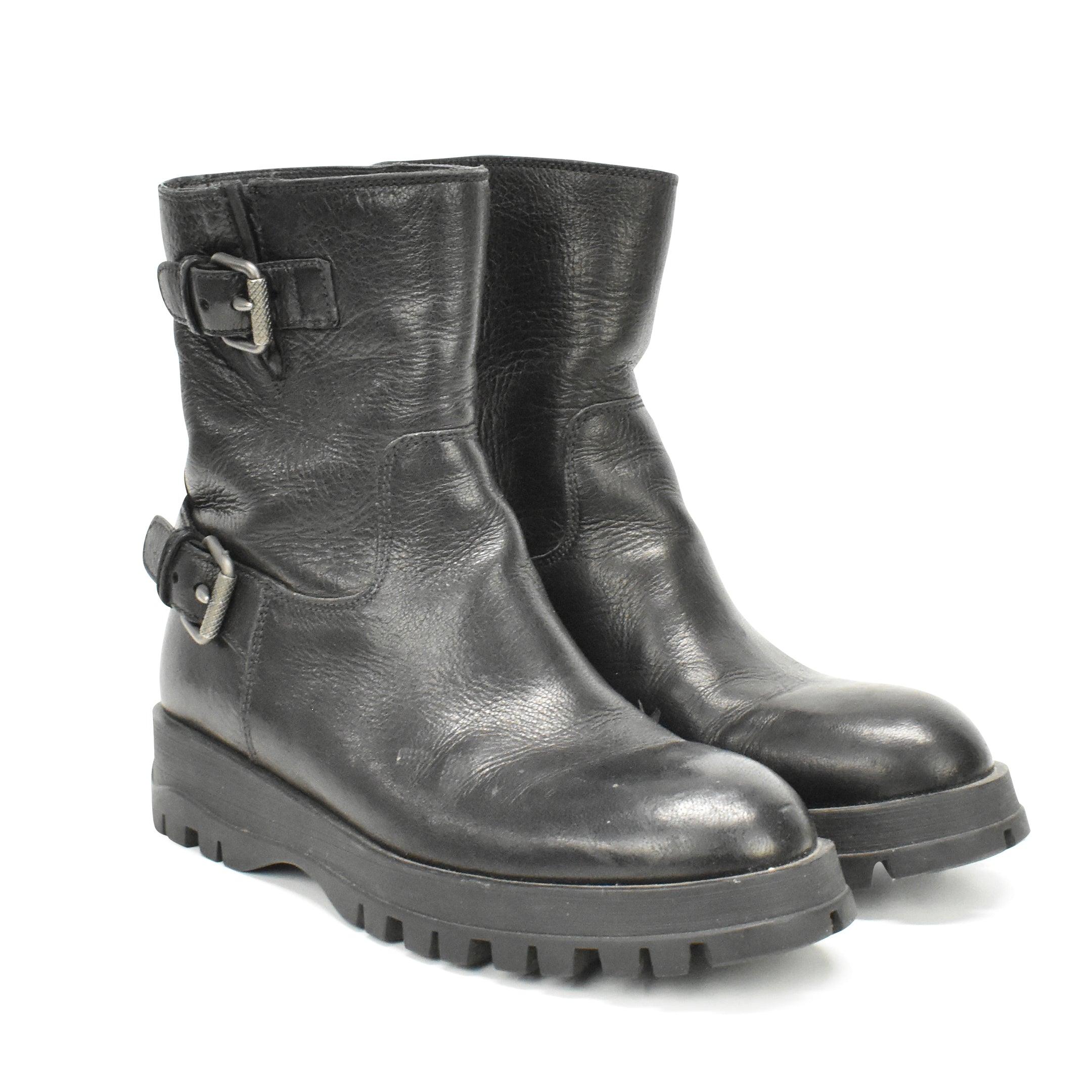 Prada buckle combat boots online