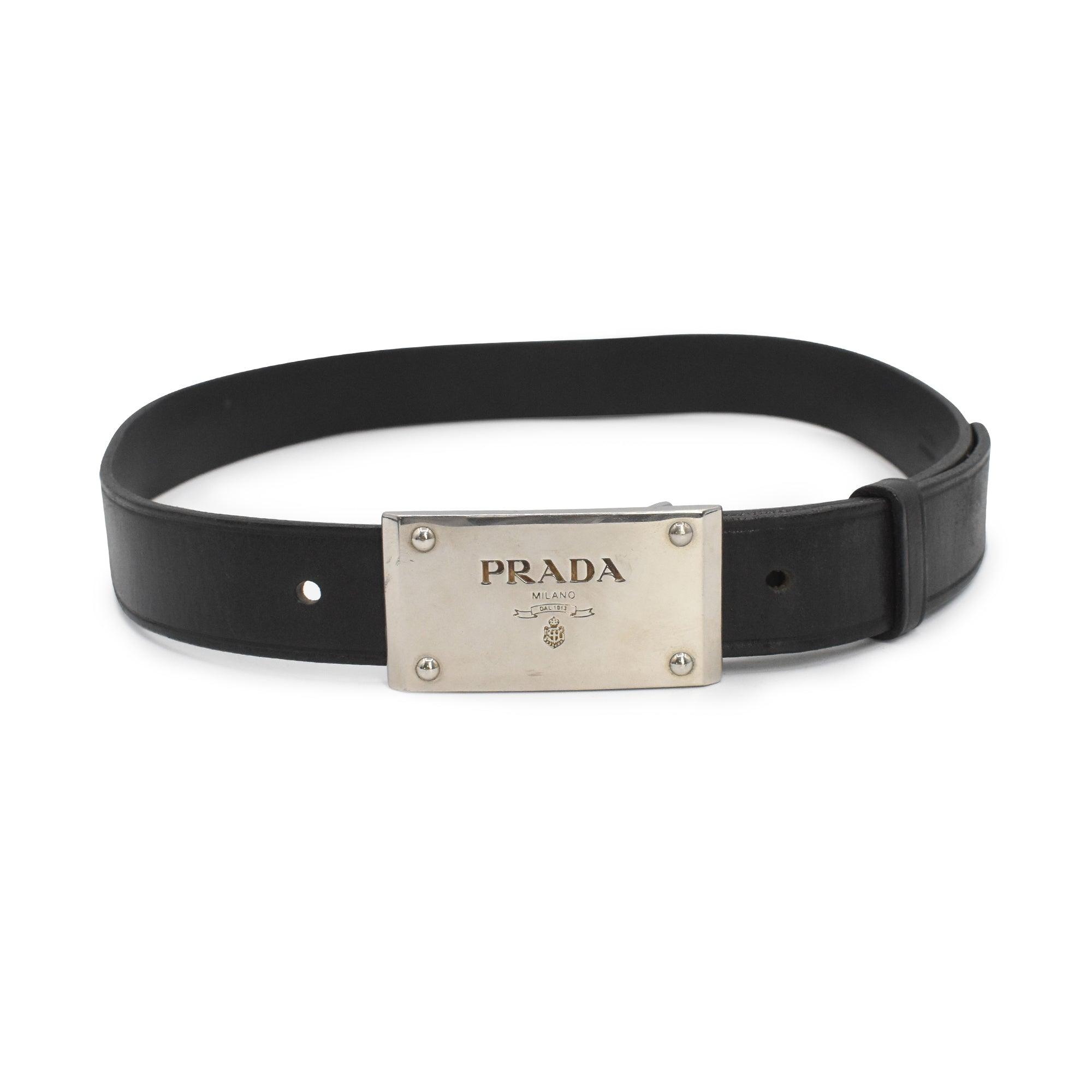 Prada Leather Belt - 34/85 - Fashionably Yours