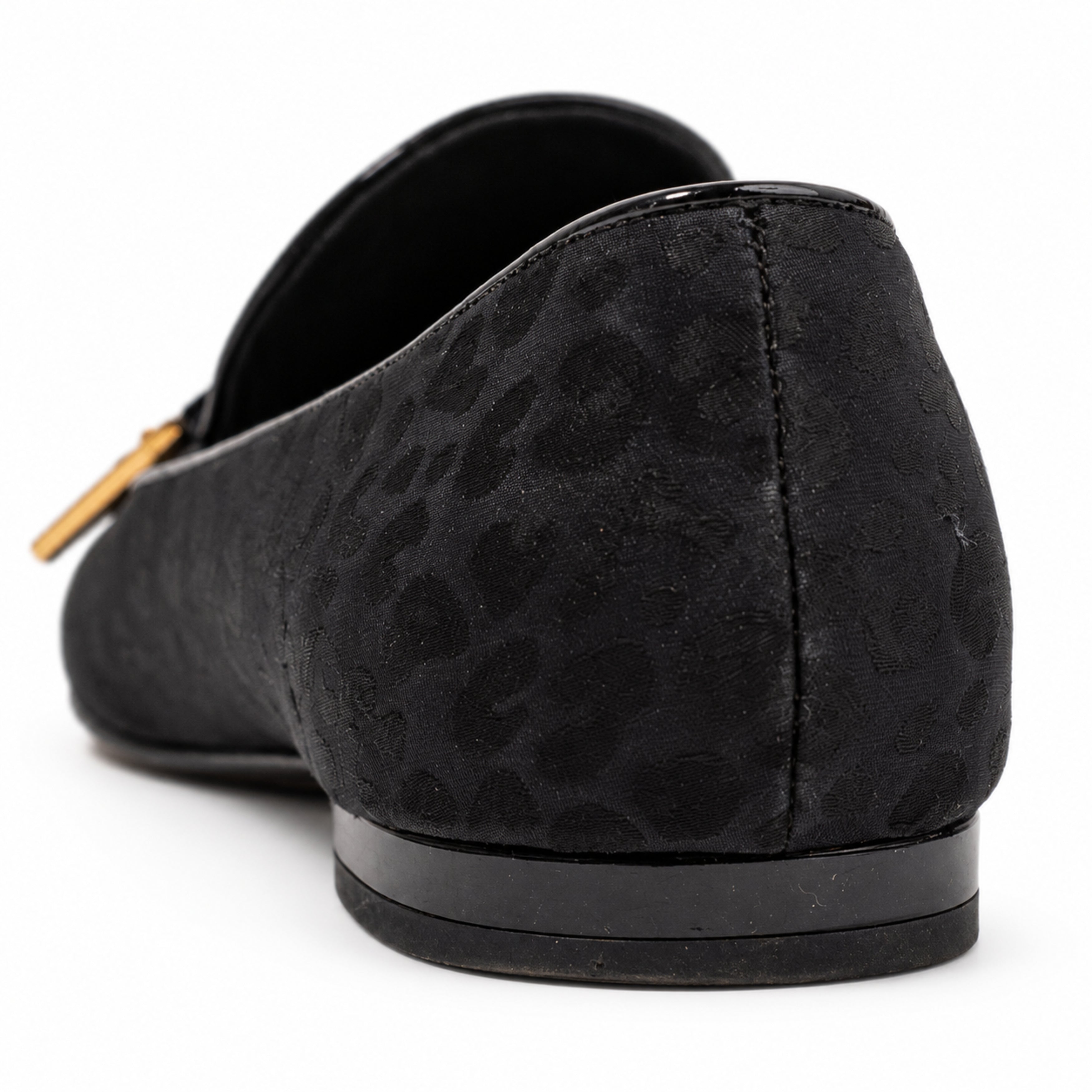 Louis Vuitton black bow loafers 08 heel detail
