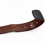 Ferragamo black belt adjustment holes detail