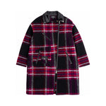 Diesel purple black plaid coat front