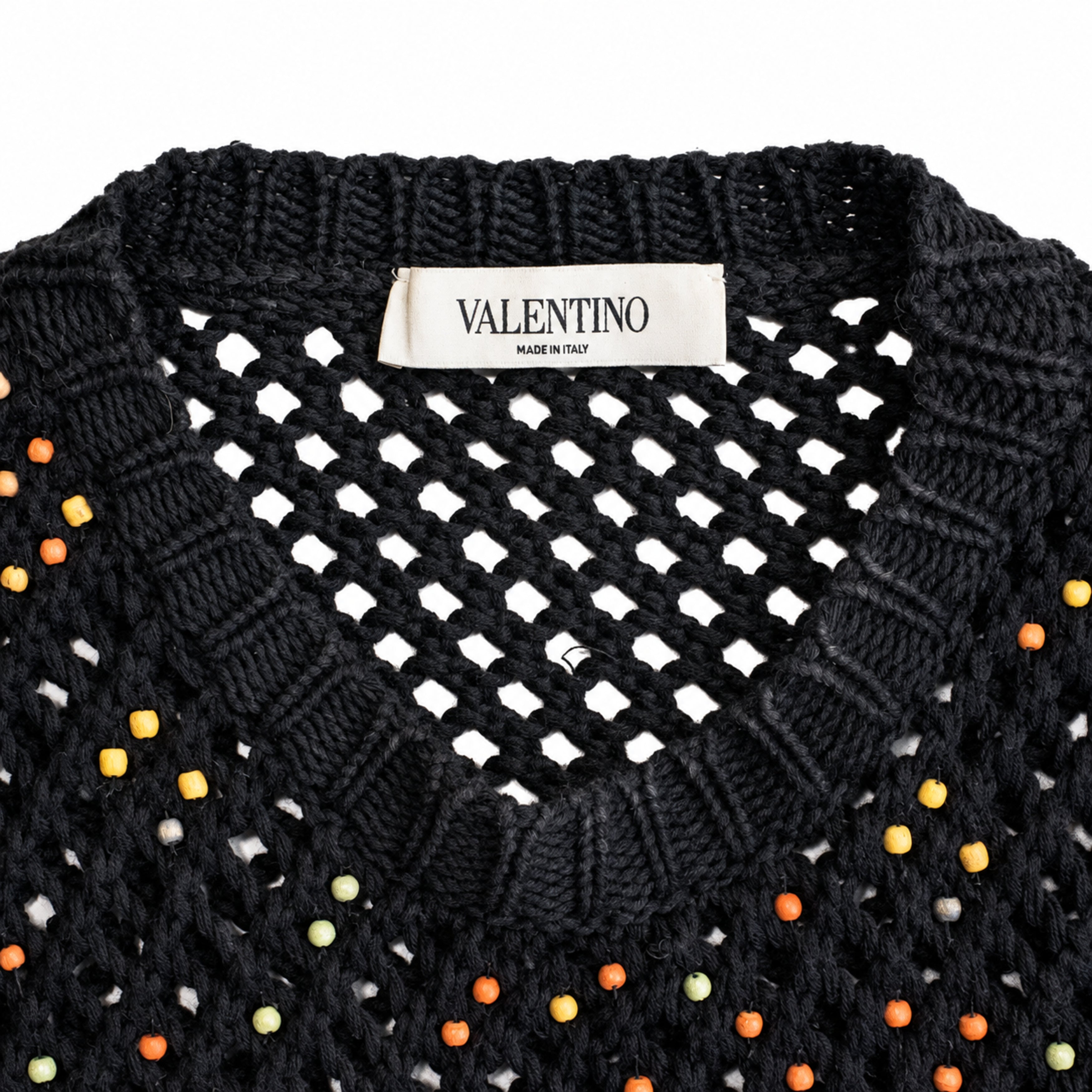 Valentino black embellished sweater label detail