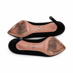Prada black suede pumps soles