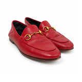 Gucci red leather horsebit loafers 01 three quarter