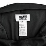 MM6 Maison Margiela black leather trousers label detail