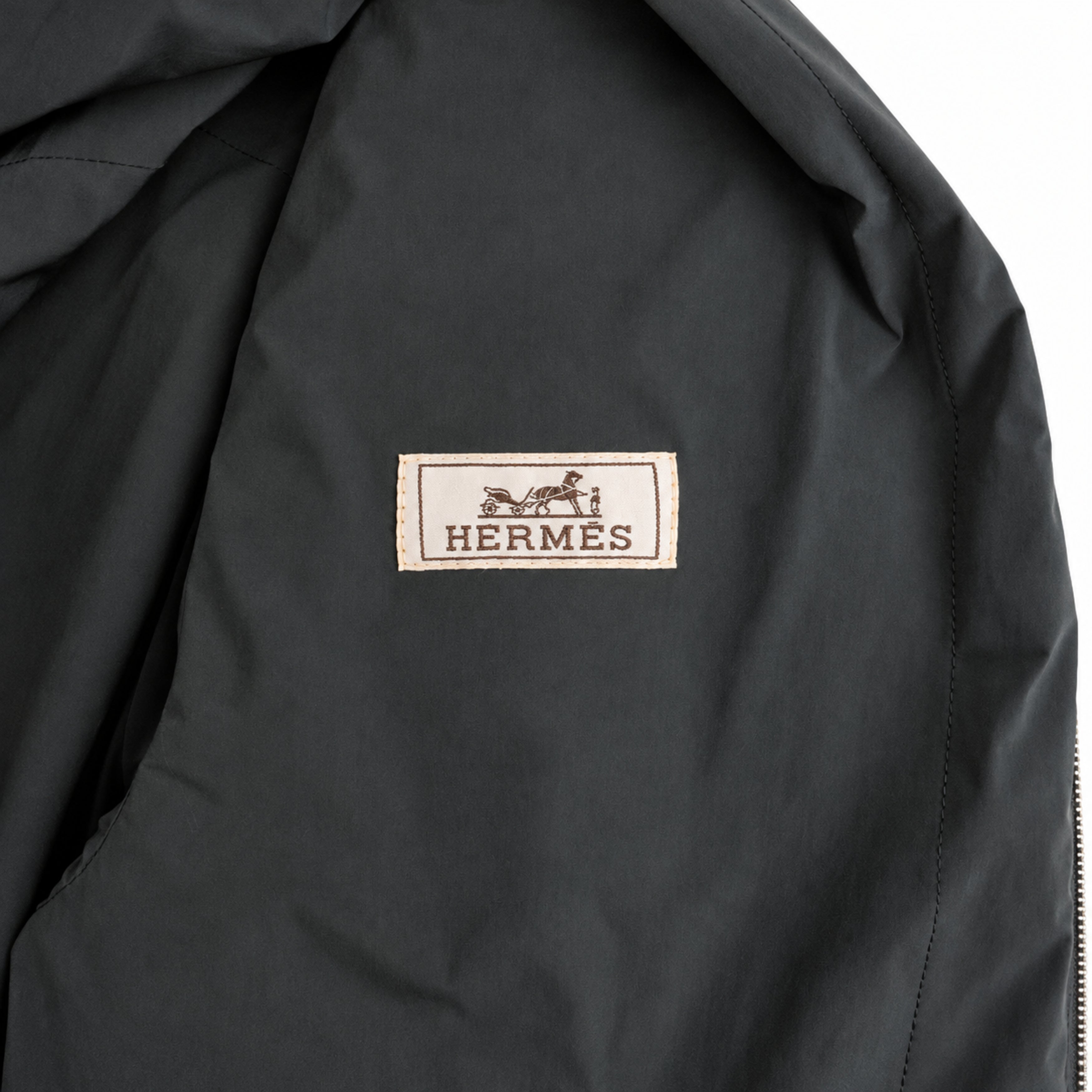 Hermes black jacket label detail