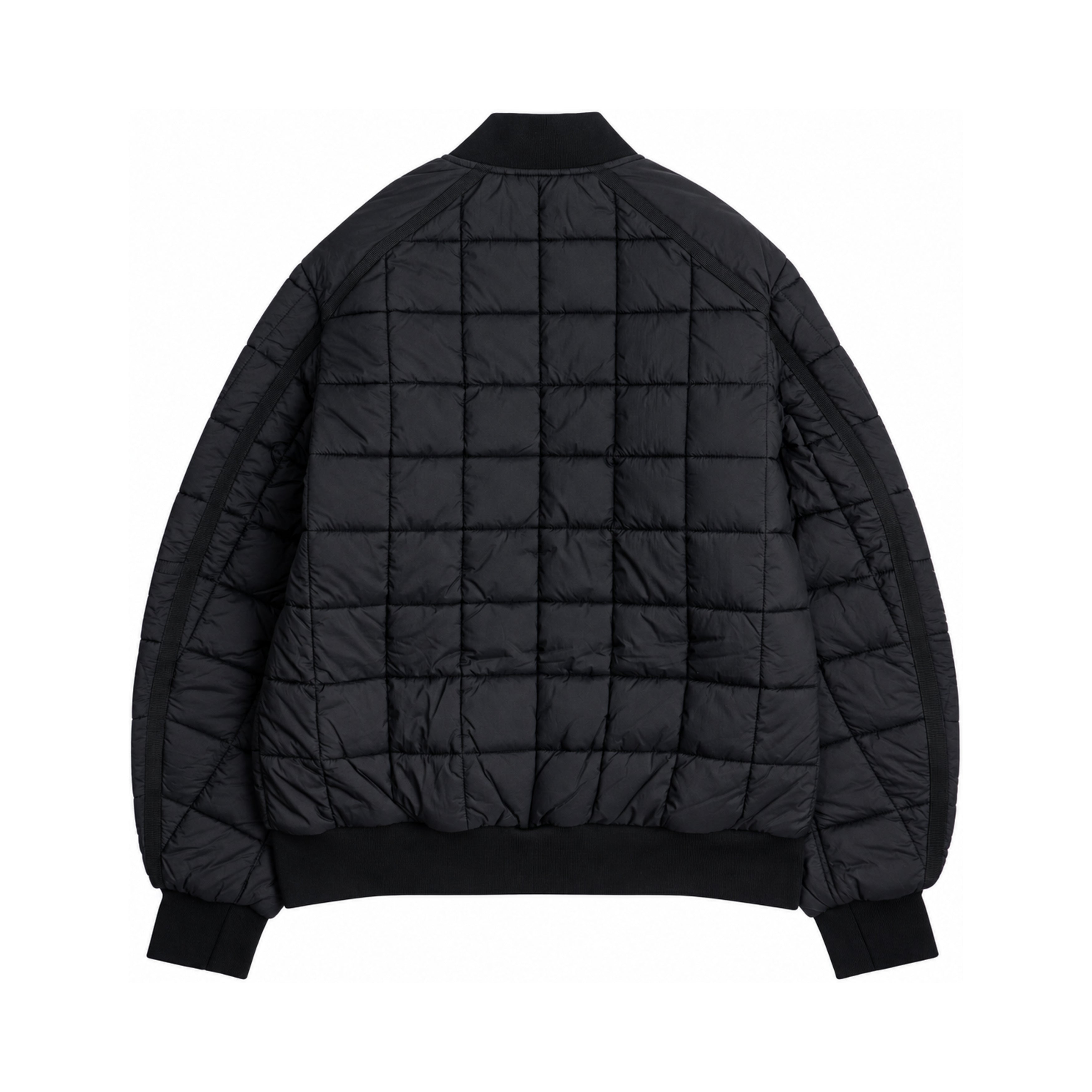 Moose Knuckles black bomber jacket back