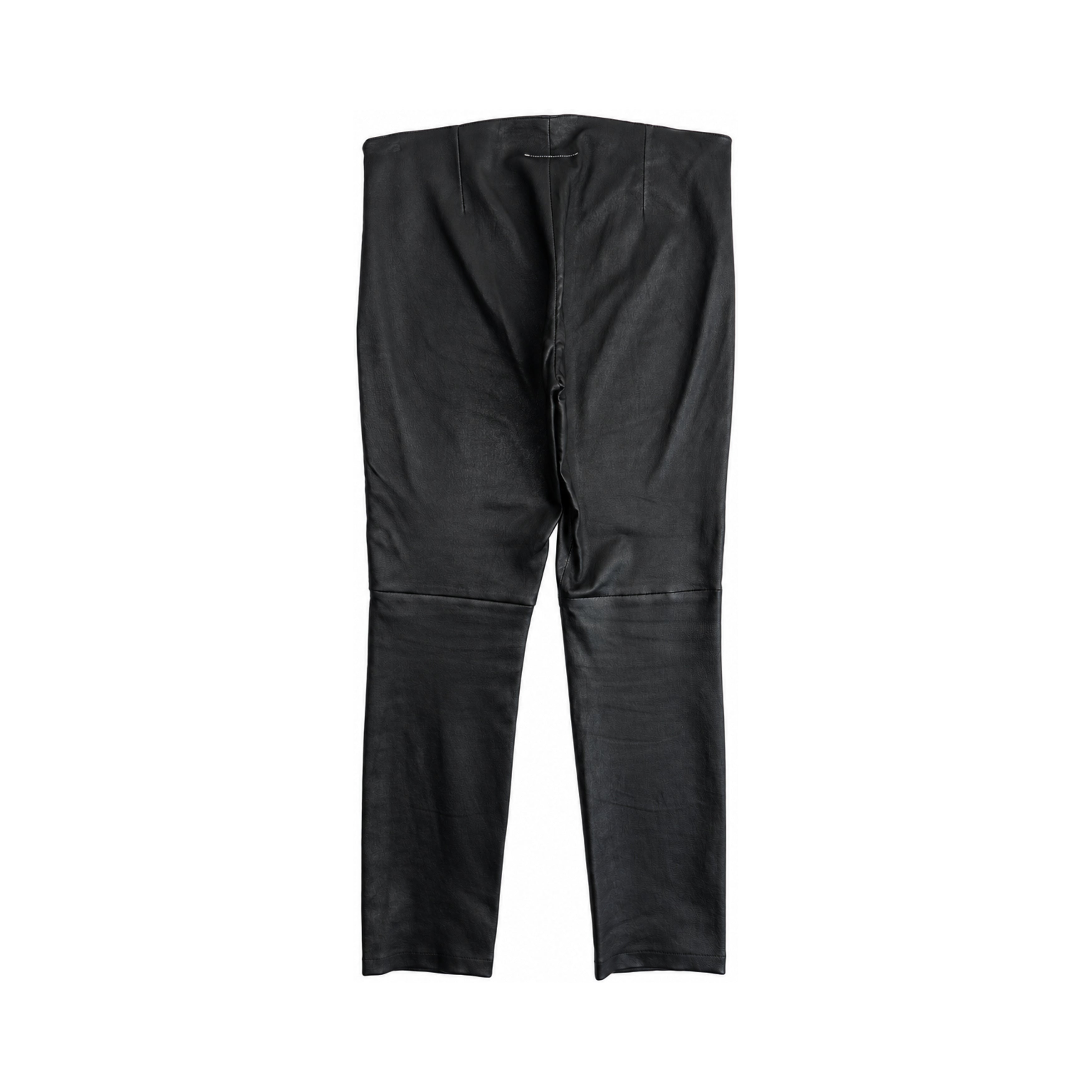 MM6 Maison Margiela black leather trousers back