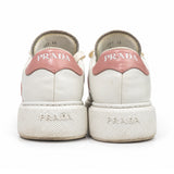 Prada white pink leather sneakers 04 back