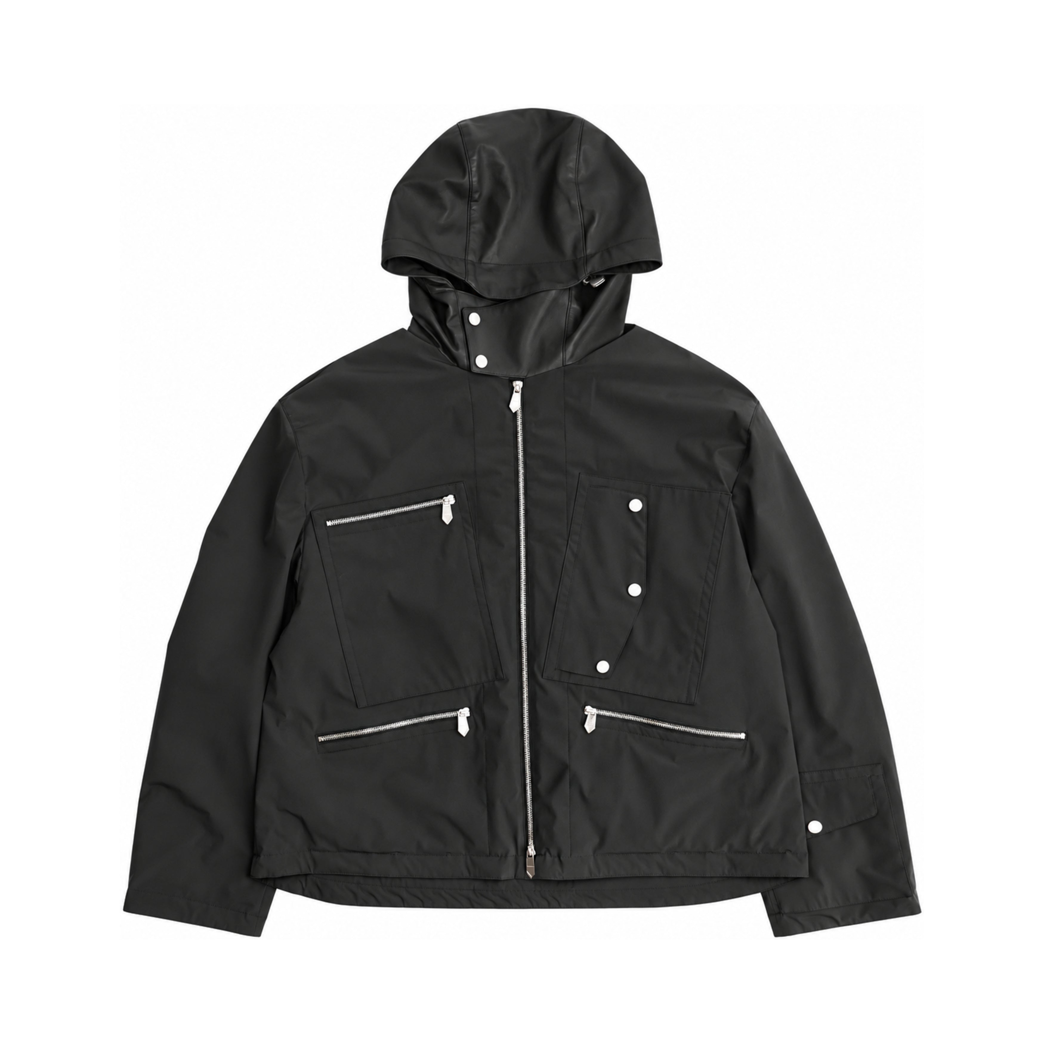 Hermes black hooded jacket front