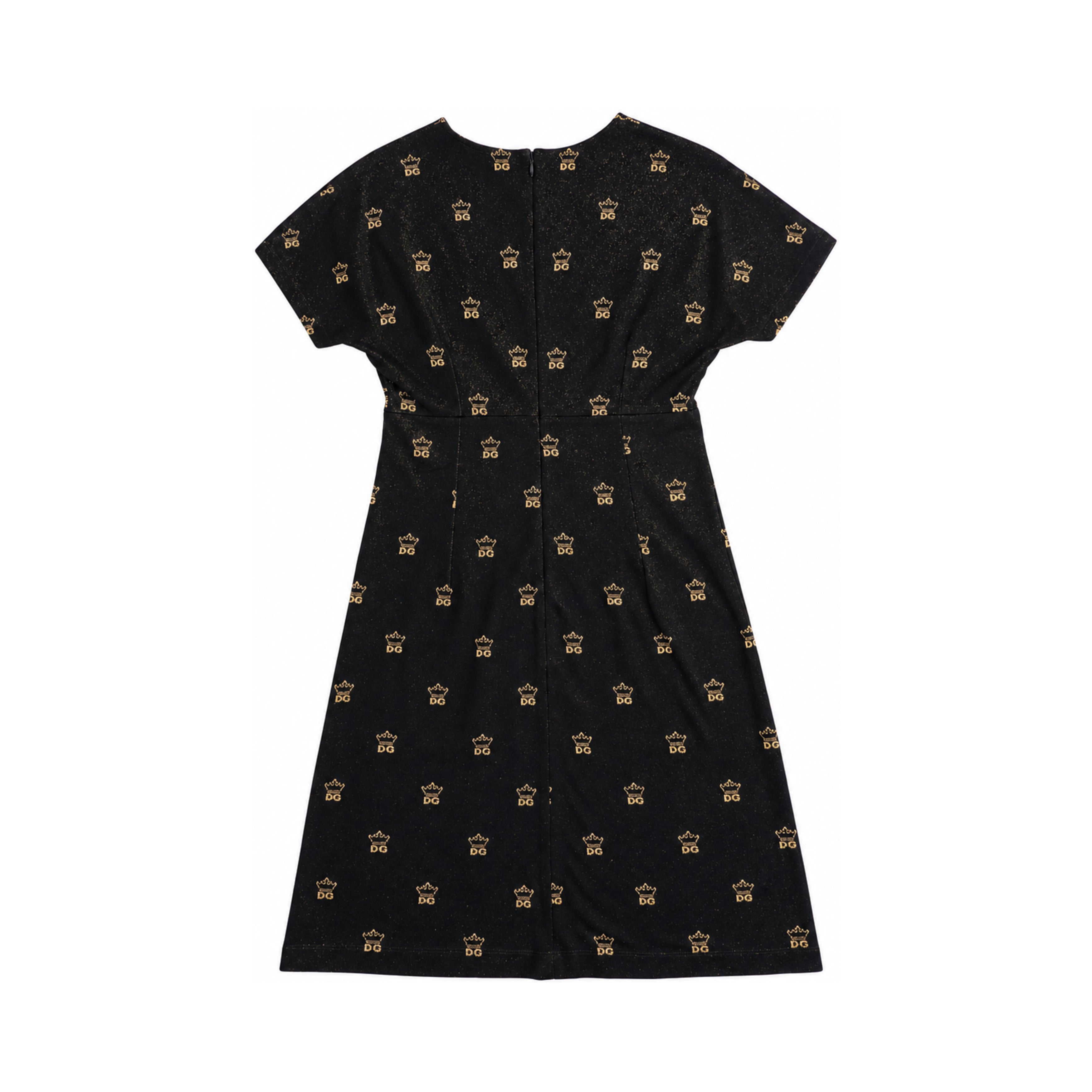 Dolce & Gabbana black gold crown dress back