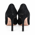 Prada black suede pumps back