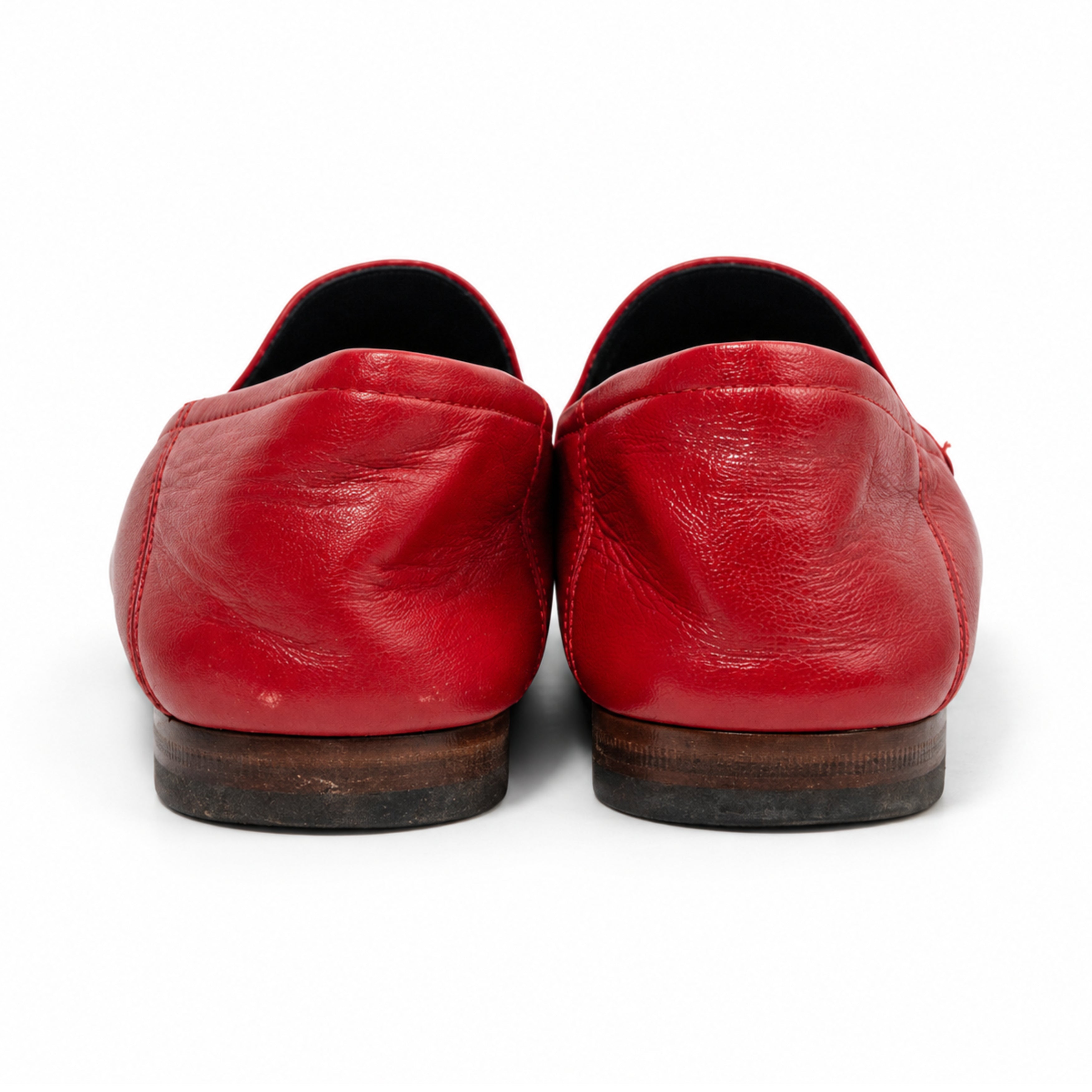 Gucci red leather horsebit loafers 04 back