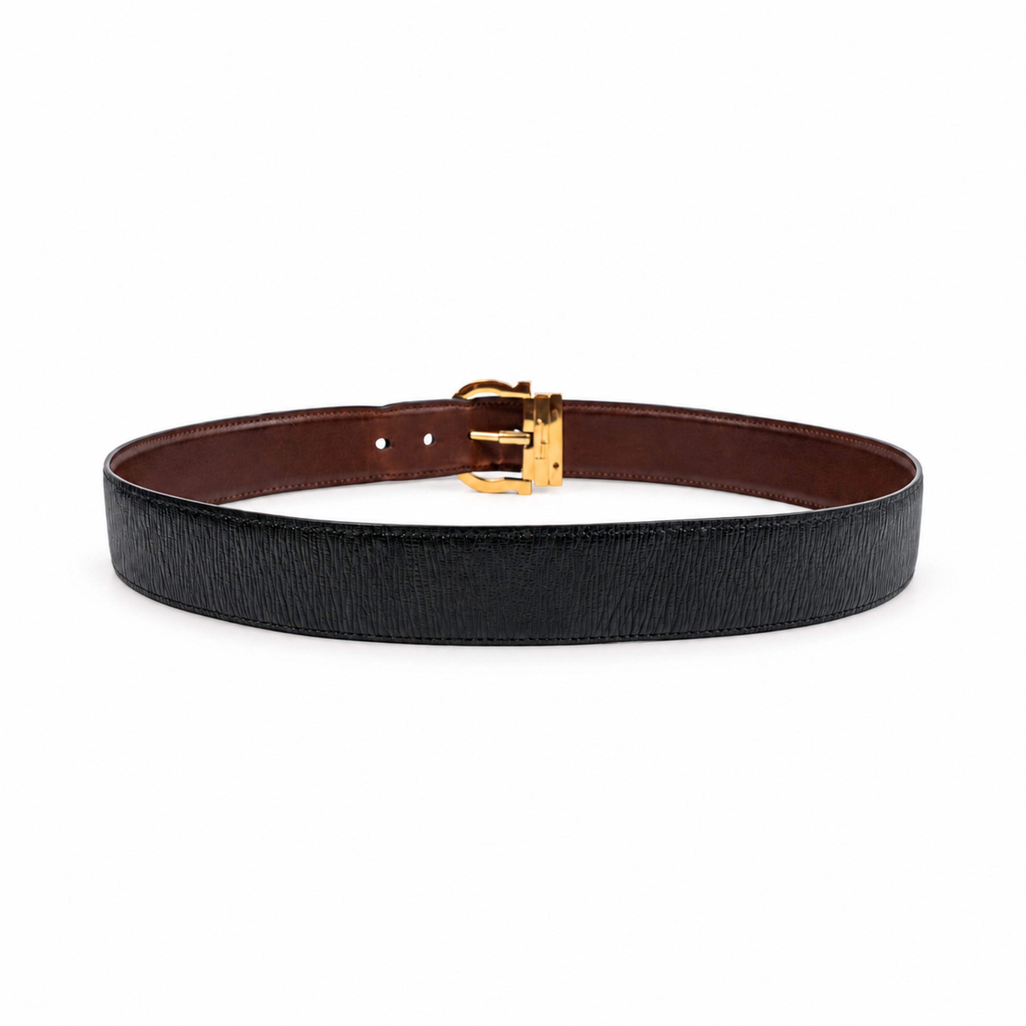 Ferragamo black belt back