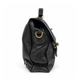 Mulberry black satchel bag 05 left side