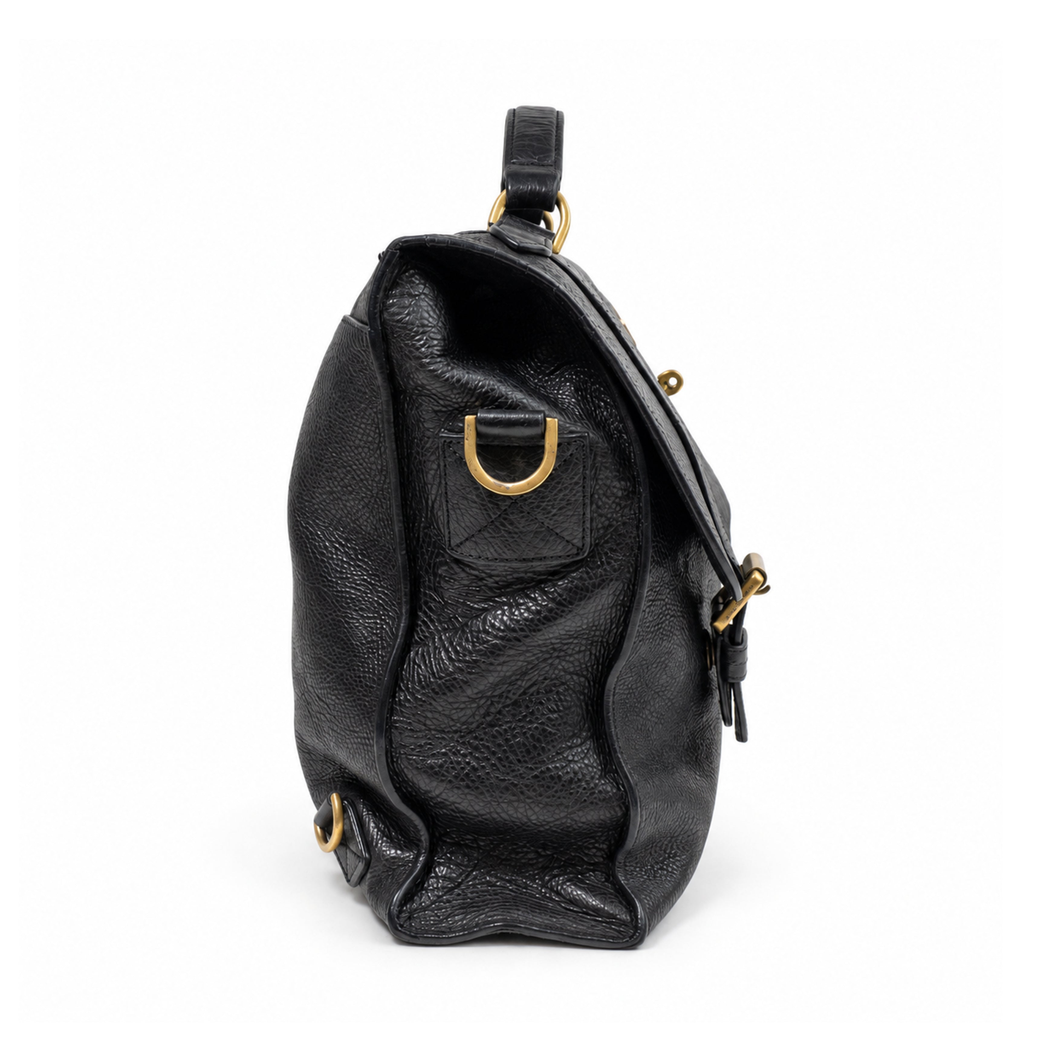 Mulberry black satchel bag 05 left side