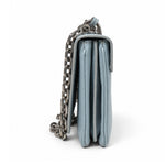 Prada light blue leather flap bag 04 right side