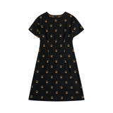 Dolce & Gabbana black gold crown dress front