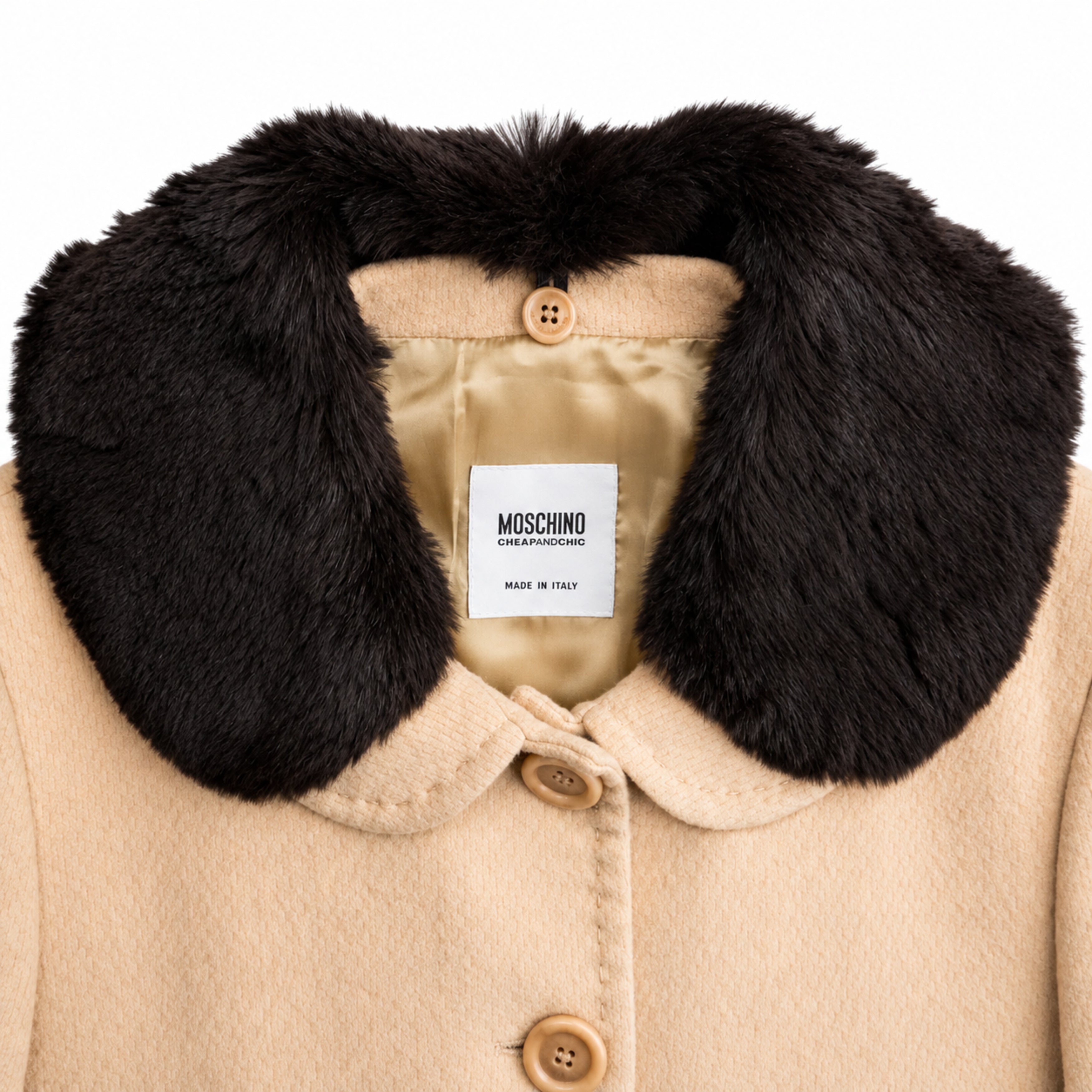 Moschino Cheap and Chic cream jacket label detail