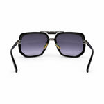 Cazal black silver purple lens sunglasses back