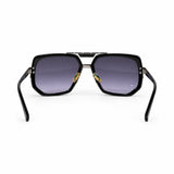 Cazal black silver purple lens sunglasses back