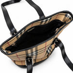 Burberry beige black check tote bag 06 interior