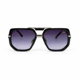 Cazal black silver purple lens sunglasses front
