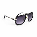 Cazal black silver purple lens sunglasses three quarter