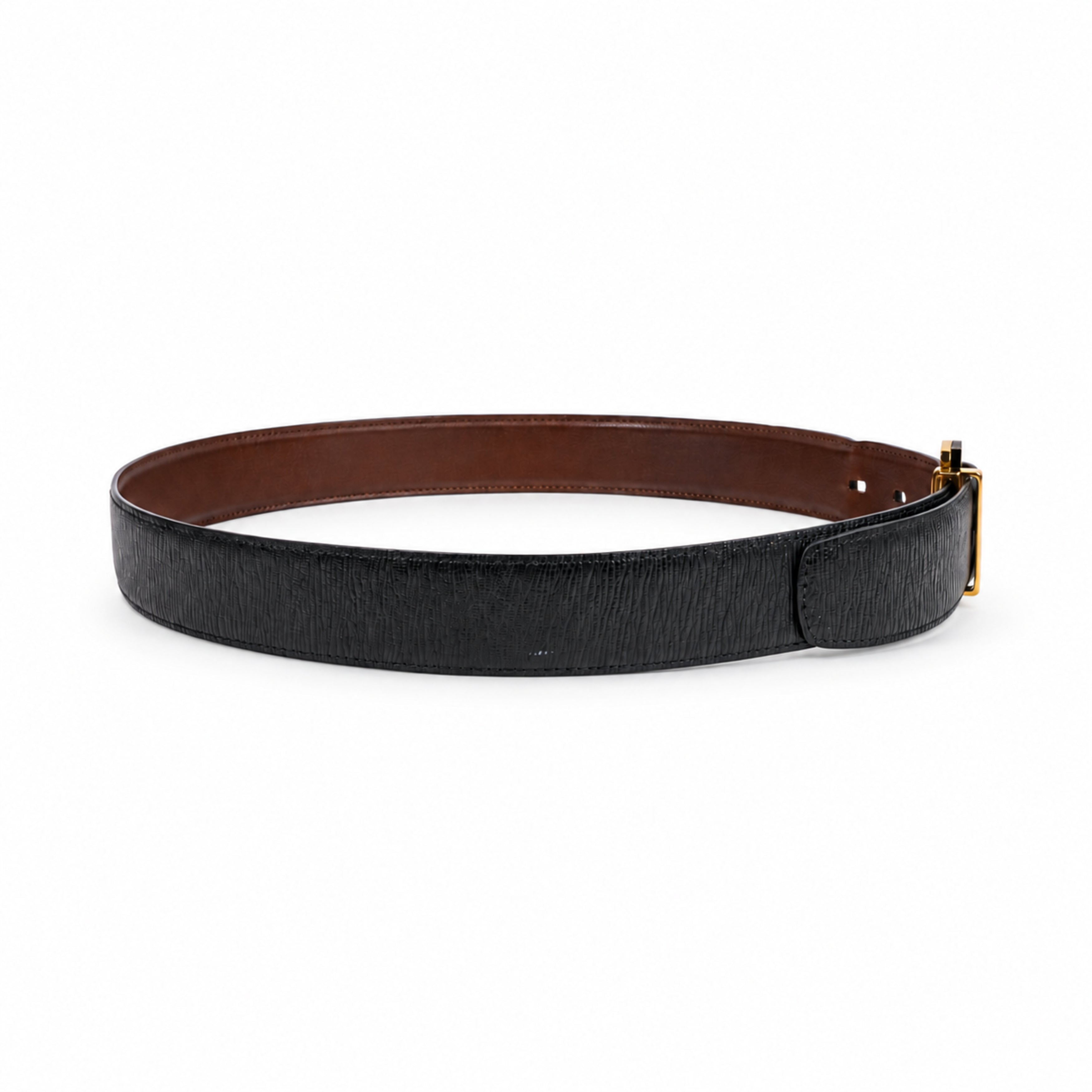 Ferragamo black belt right side
