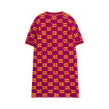 Gucci magenta yellow knit dress back