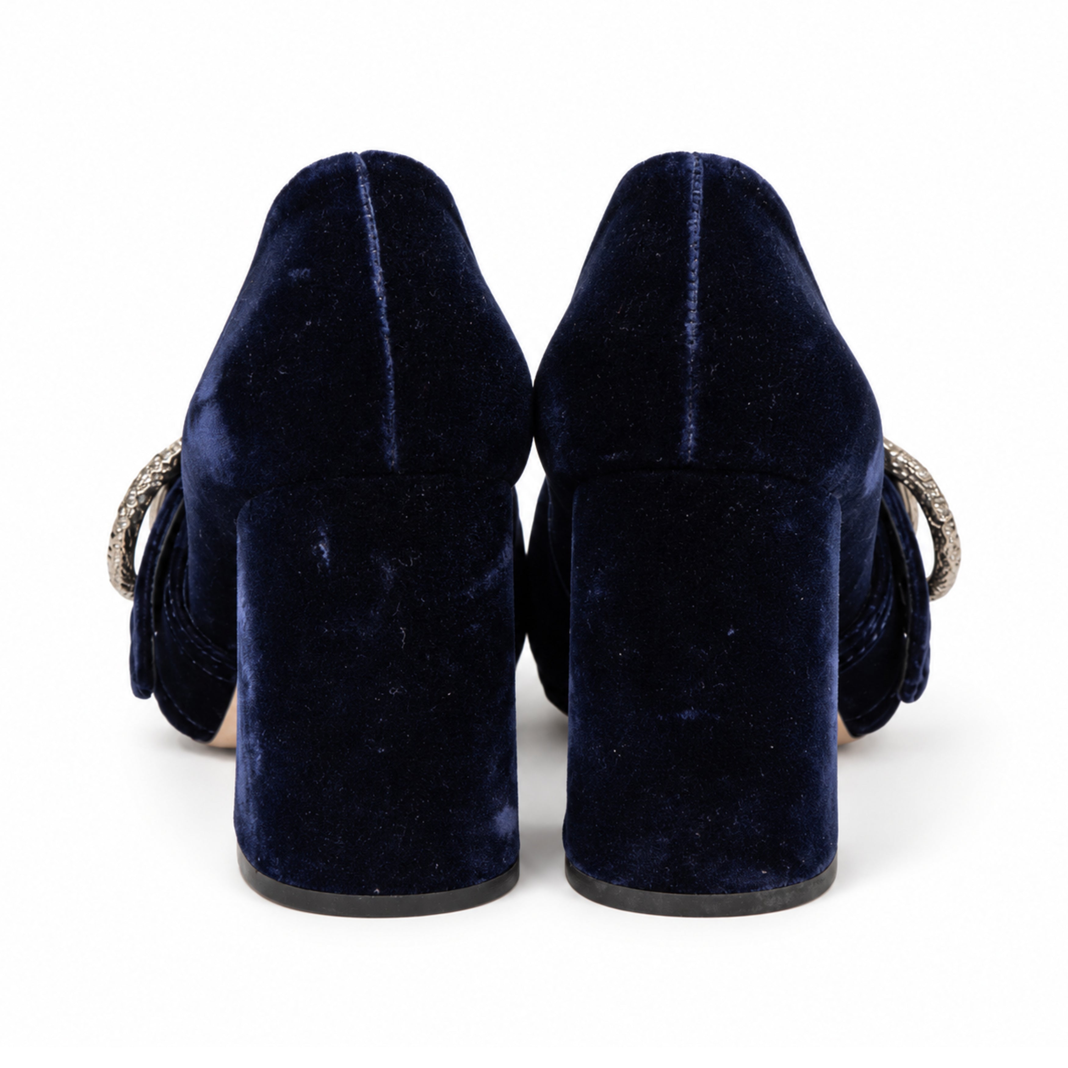Miu Miu navy velvet pumps 04 back