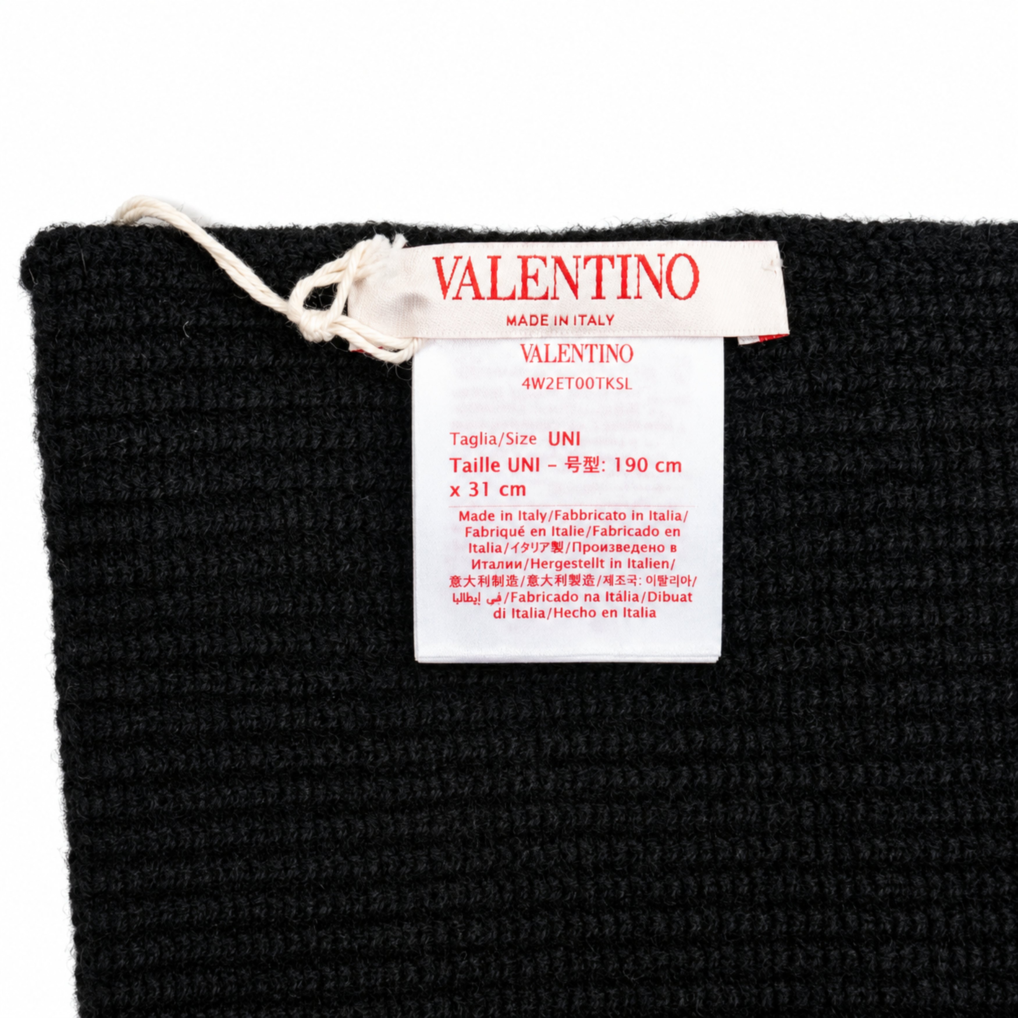 Valentino black scarf label detail