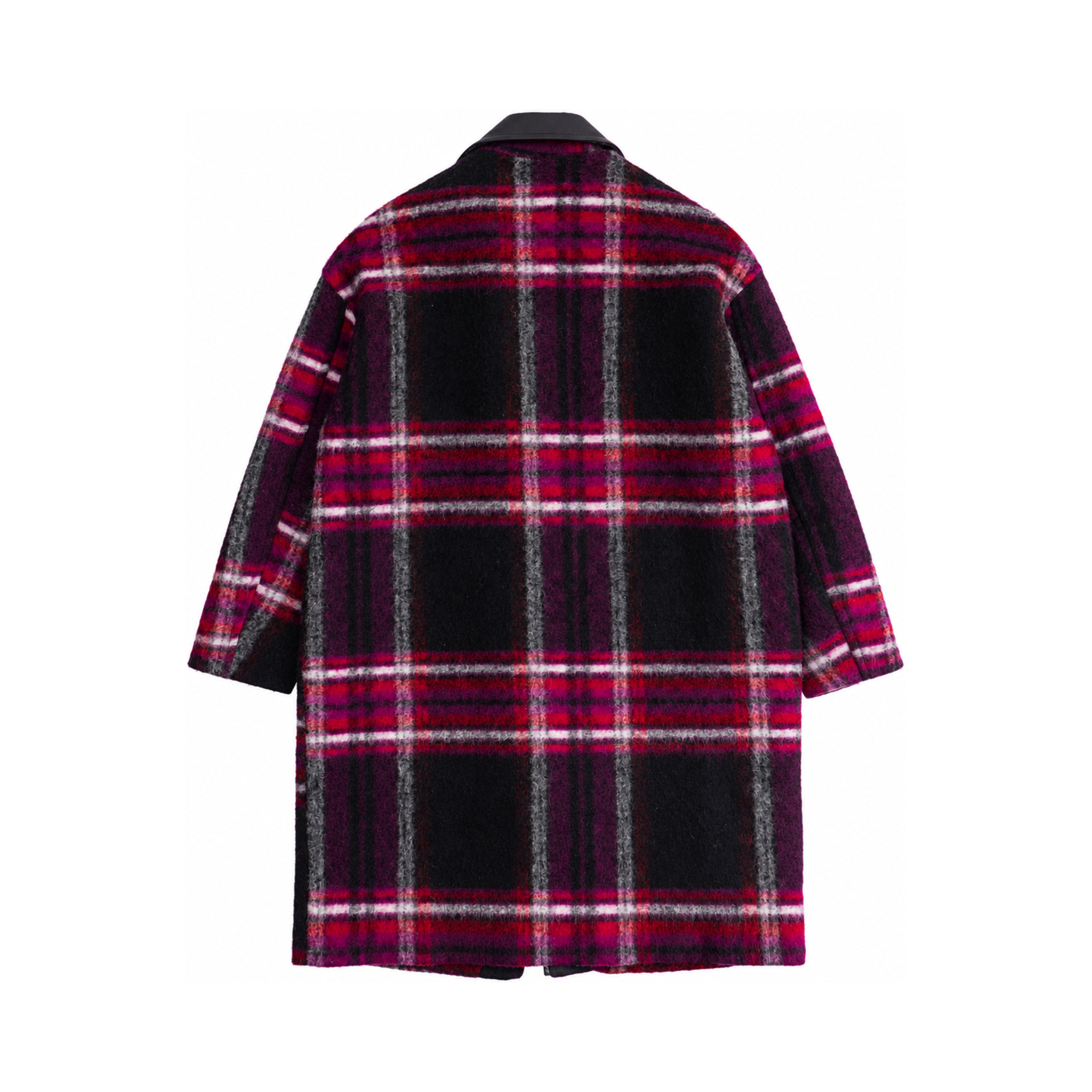 Diesel purple black plaid coat back