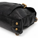 Mulberry black satchel bag 07 front right corner detail