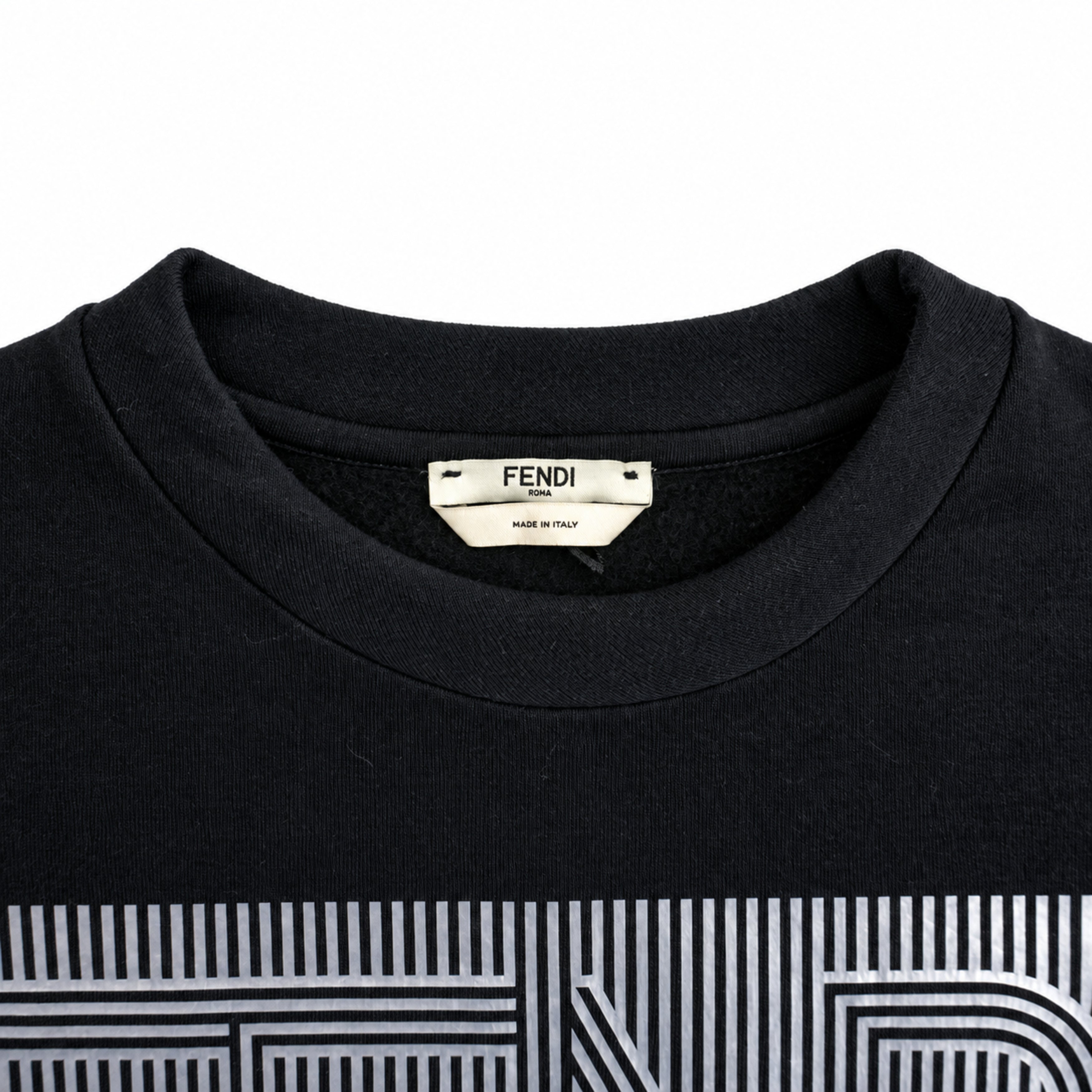 Fendi black sweatshirt dress label detail