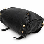 Mulberry black satchel bag 09 back left corner detail