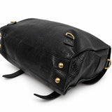 Mulberry black satchel bag 09 back left corner detail