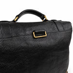 Mulberry black satchel bag 11 back handle detail