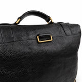 Mulberry black satchel bag 11 back handle detail