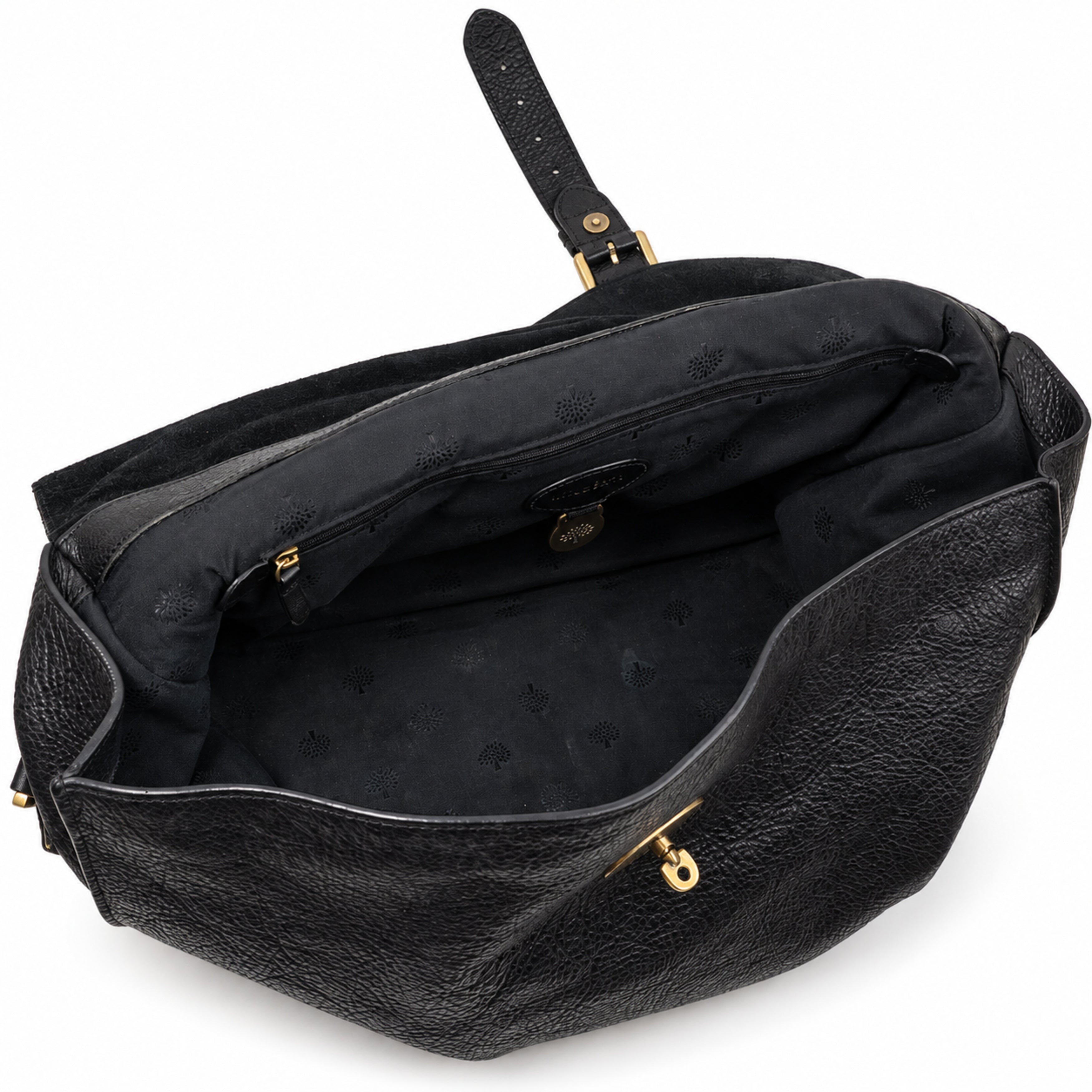 Mulberry black satchel bag 15 interior