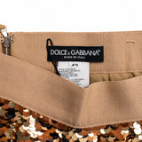 Dolce & Gabbana gold sequin skirt label detail