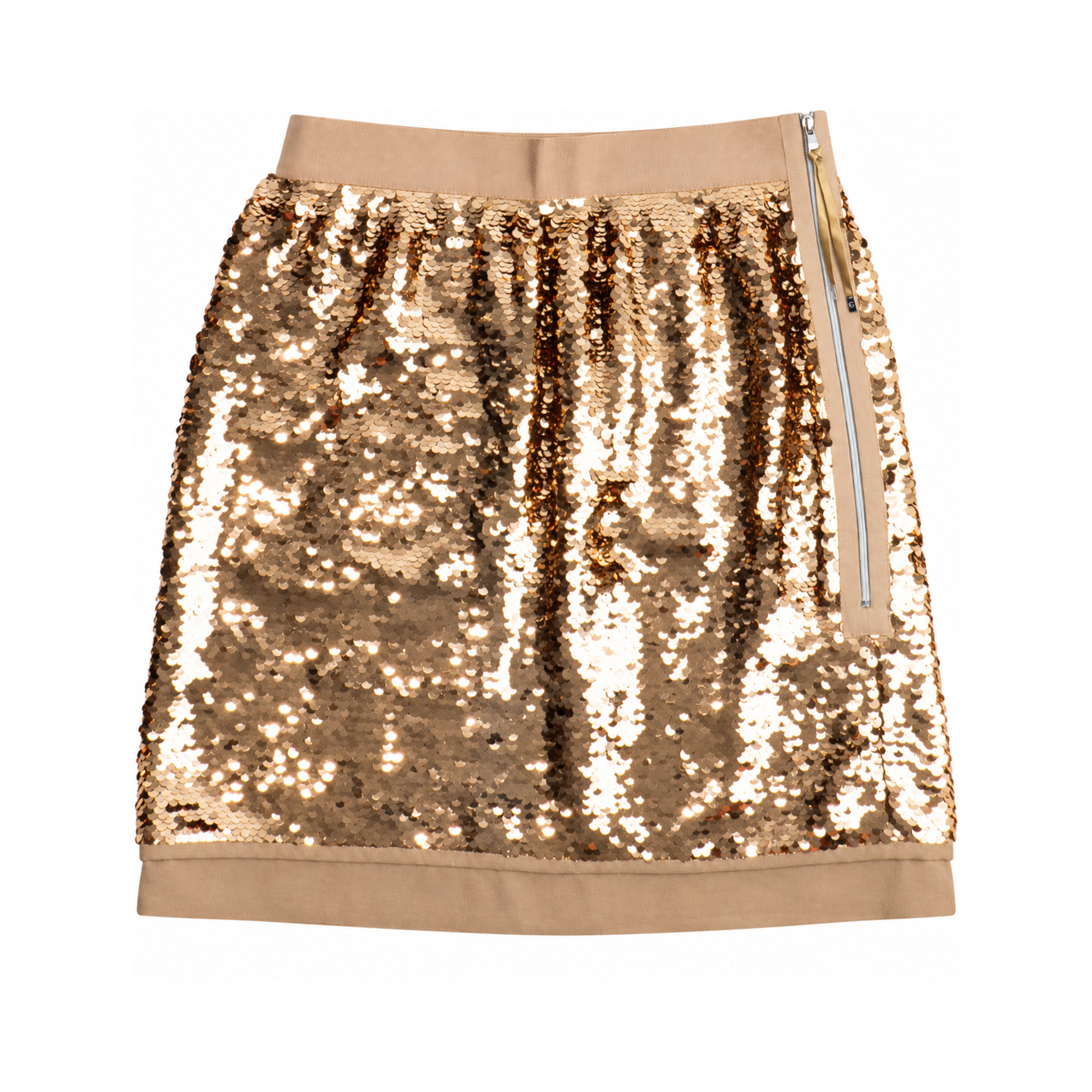 Dolce & Gabbana gold sequin skirt back