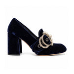 Miu Miu navy velvet pumps 02 side
