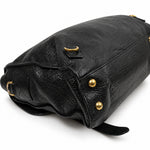 Mulberry black satchel bag 10 back right corner detail