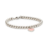 Tiffany & Co. 'Pink Heart Tag Bead Bracelet'