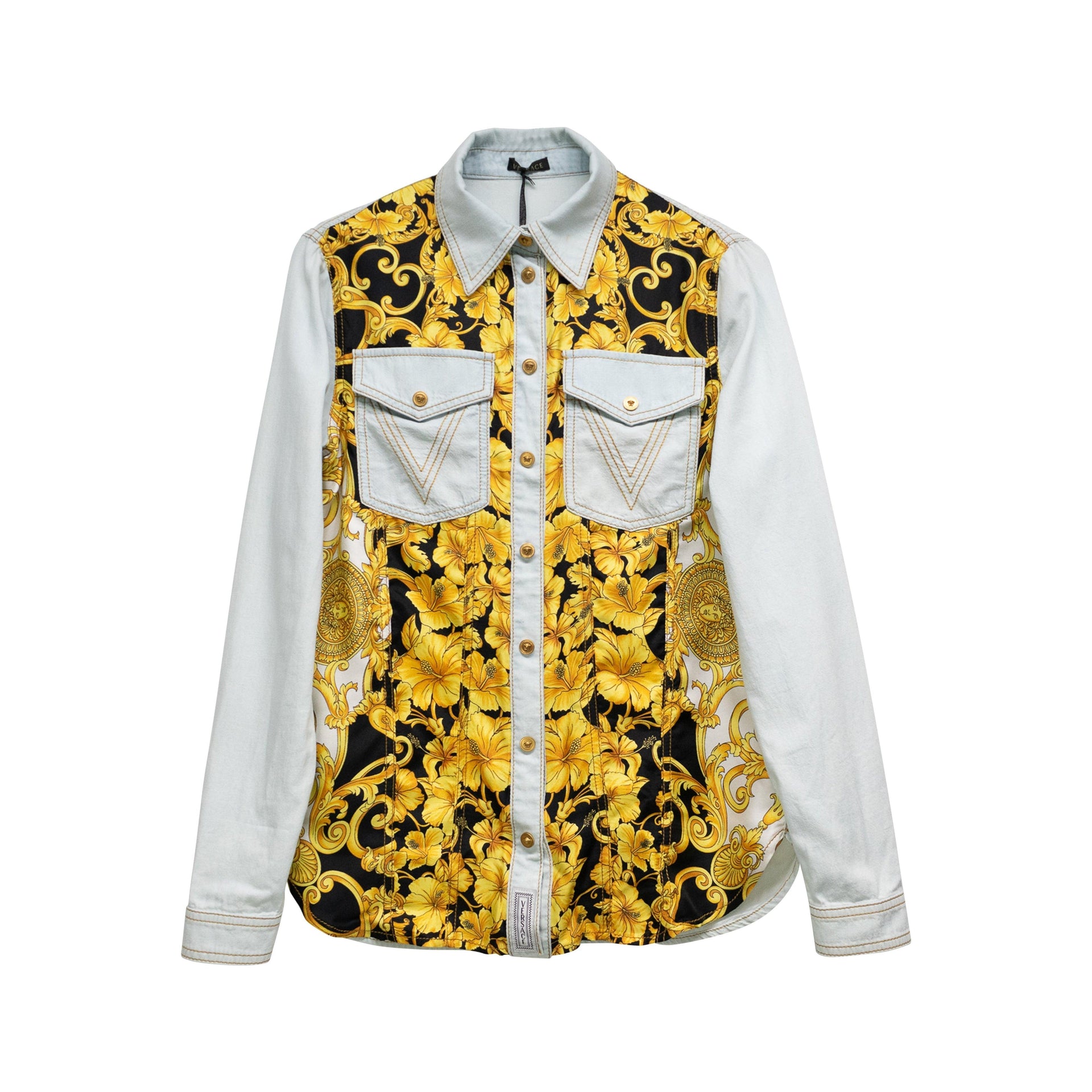 VERSACE ゴールド装飾襟 長袖シャツ 38 ハンガー付き 大人気完売  