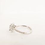 White Gold and Diamond Halo Ring - 6.5 - Fashionably Yours